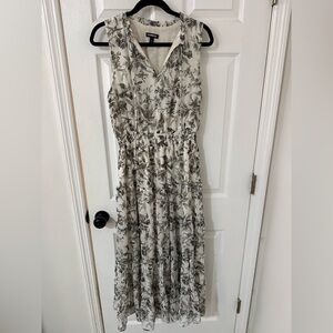 Express Black and White Floral Maxi Dress, Size L